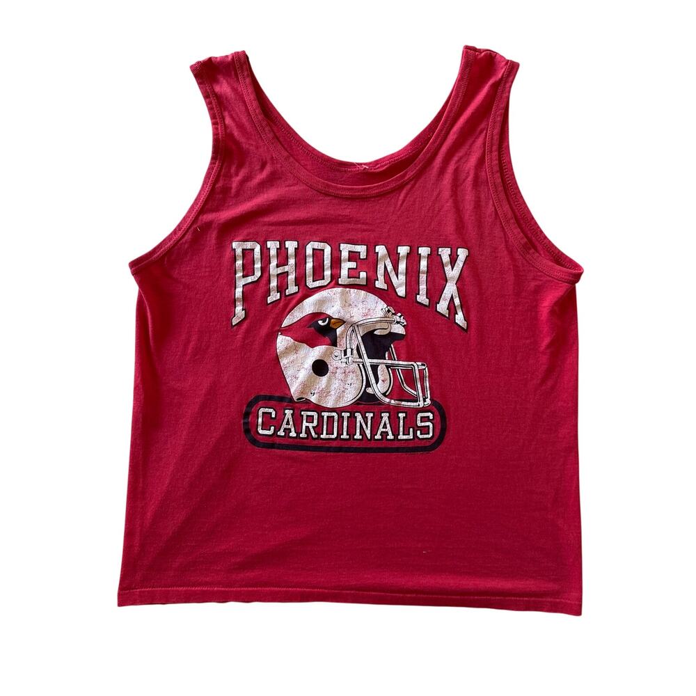 Vintage 1988-93 Phoenix Cardinals Helmet NFL Logo 7 Single Stitch Tank Top Red M